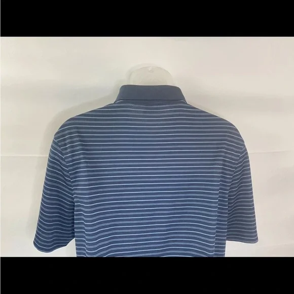 Croft & Barrow Polo Shirt Mens L Blue Striped Performance Short Sleeve M​​ - Picture 6 of 8